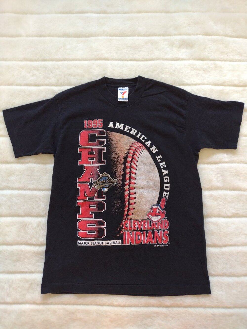 Vintage Artex Men's T-Shirt Cleveland Indians 1995 World Series Single Stitch M
